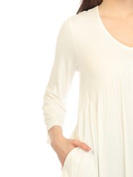 Women's Empire Waist V-Neck Tunic Top