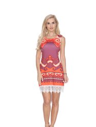 Women's Fleur Tunic Dress - Coral/Pink