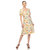 Women's Floral Short Sleeve Knee Length Dress - Beige