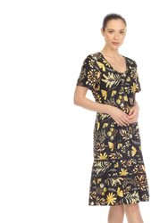 Women's Floral Short Sleeve Knee Length Dress