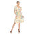 Women's Floral Short Sleeve Knee Length Dress - White