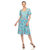 Women's Floral Short Sleeve Knee Length Dress - Blue