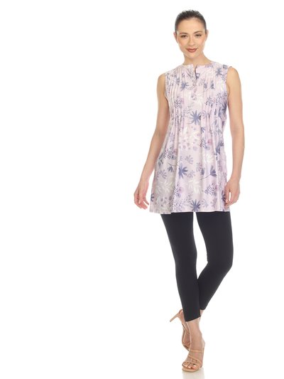 White Mark Women's Floral Sleeveless Tunic Top product