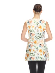 Women's Floral Sleeveless Tunic Top