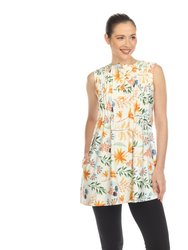 Women's Floral Sleeveless Tunic Top