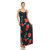 Women's Floral Strap Maxi Dress - Black/Red