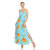 Women's Floral Strap Maxi Dress - Blue/Orange