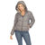 Women's Full Front Zip Hooded Bomber Puffer Jacket - Grey