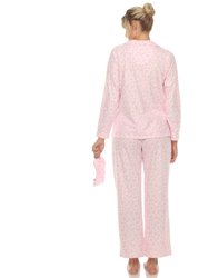 Women's Giraffe Print Three Piece Pajama Set