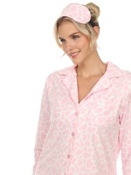 Women's Giraffe Print Three Piece Pajama Set