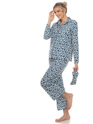 Women's Giraffe Print Three Piece Pajama Set