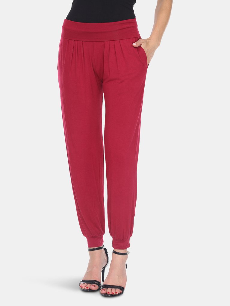 Women's Harem Pants - Brick Red
