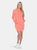 Women's Hoodie Sweatshirt Dress - Coral