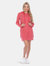 Women's Hoodie Sweatshirt Dress - Red