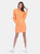 Women's Hoodie Sweatshirt Dress - Orange