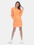 Women's Hoodie Sweatshirt Dress - Orange
