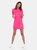 Women's Hoodie Sweatshirt Dress - Hot Pink