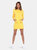 Women's Hoodie Sweatshirt Dress - Yellow