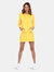 Women's Hoodie Sweatshirt Dress - Yellow