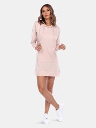 Women's Hoodie Sweatshirt Dress - Beige