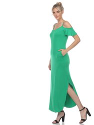 Women's Laxi Green Maxi Dress