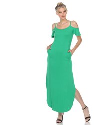 Women's Laxi Green Maxi Dress