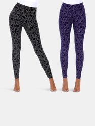 Women's Leggings Pack - Black/White, Blue/Pink