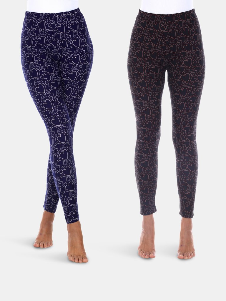 Women's Leggings Pack - Navy/Beige, Black/Brown