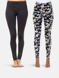 Women's Leggings Pack - Charcoal, Grey Army