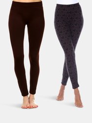 Women's Leggings Pack - Brown, Black/Brown