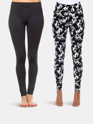 Women's Leggings Pack - Charcoal, Black