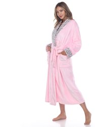 Women's Leopard Print Cozy Lounge Robe