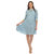 Women's Long Sleeve Tiered Midi Shirt Dress - Denim Blue