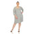 Women's Plus Size Criss Cross Neckline Swing Midi Dress - Heather Grey