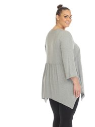 Women's Plus Size Empire Waist V-Neck Tunic Top