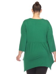 Women's Plus Size Empire Waist V-Neck Tunic Top