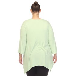 Women's Plus Size Empire Waist V-Neck Tunic Top