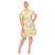 Women's Plus Size Floral Short Sleeve Knee Length Dress - Beige