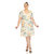 Women's Plus Size Floral Short Sleeve Knee Length Dress - White