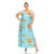Women's Plus Size Floral Strap Maxi Dress - Blue/Orange