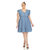 Women's Plus Size Ruffle Sleeve Ruffle Sleeve Knee-Length Dress - Blue