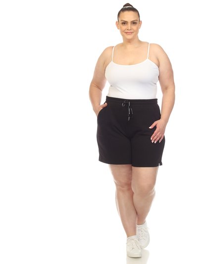 White Mark Women's Plus Size Super Soft Drawstring Waistband Sweat Short product