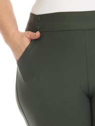 Women's Plus Size Super Soft Elastic Waistband Scuba Pants