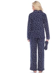 Women's Polka Dots Three Piece Pajama Set