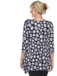 Women's Printed Geometric Circle Tunic Top