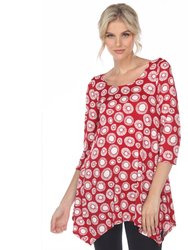 Women's Printed Geometric Circle Tunic Top