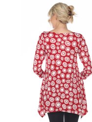 Women's Printed Geometric Circle Tunic Top