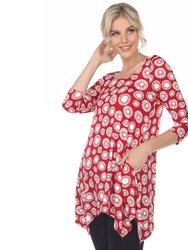 Women's Printed Geometric Circle Tunic Top