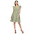 Women's Ruffle Sleeve Knee-Length Dress - Green