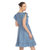 Women's Ruffle Sleeve Knee-Length Dress